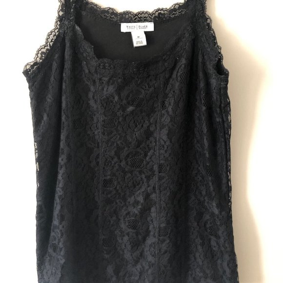 White House Black Market Tops - White House Black Market Black Lace Tank